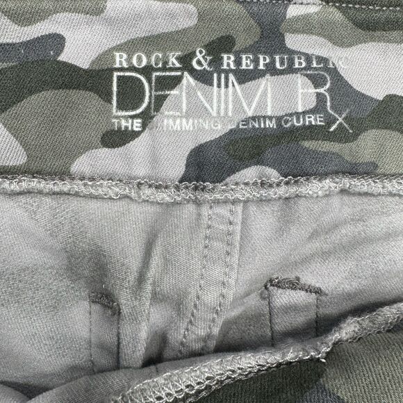 Rock & Republic Fever Pull On Jeans Pants Womens 10 Camouflage Measures 30 x 27 - Picture 3 of 7